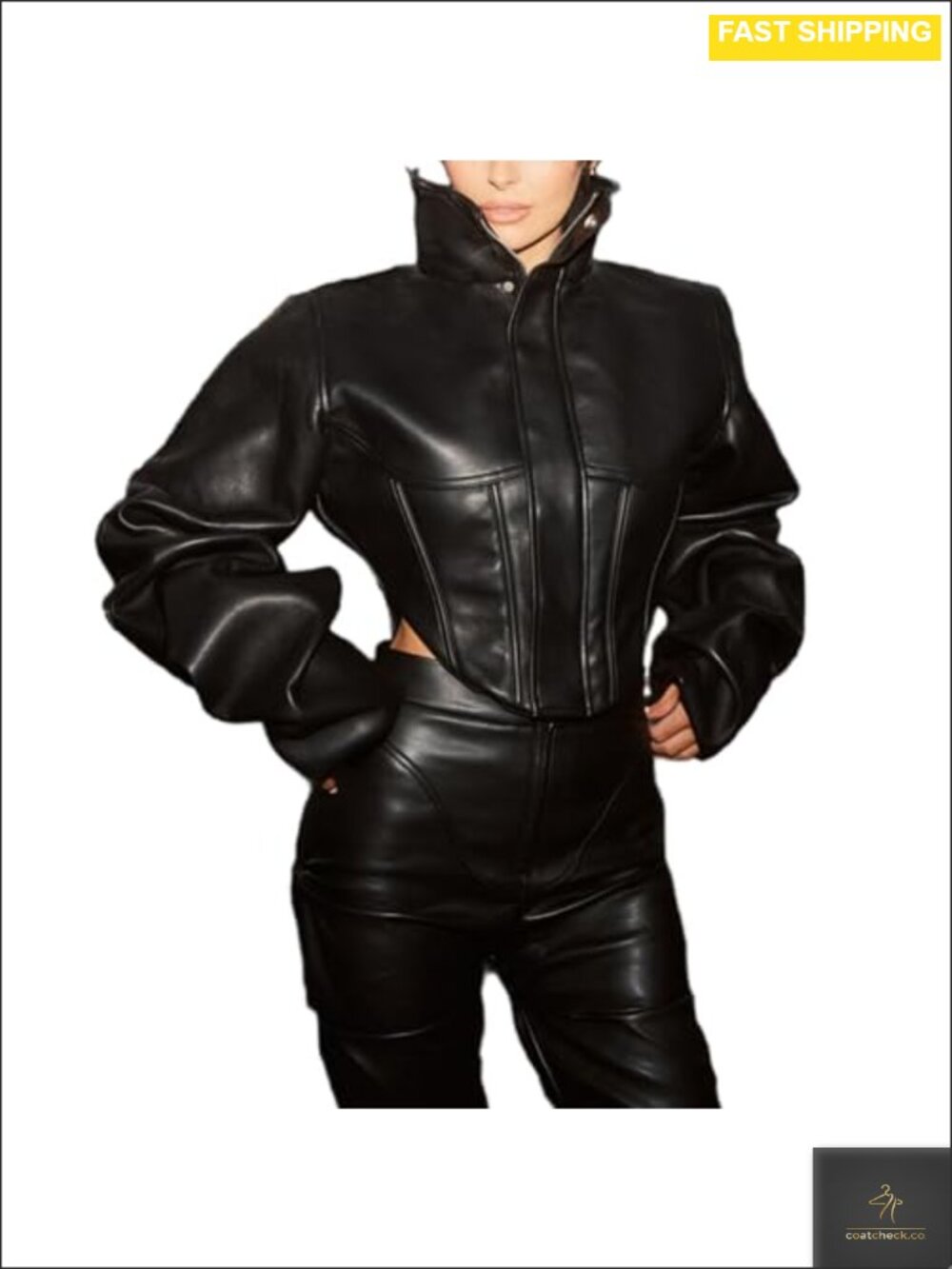 Faux Leather Jacket Women Cropped Motorcycle Bomber Zip Up